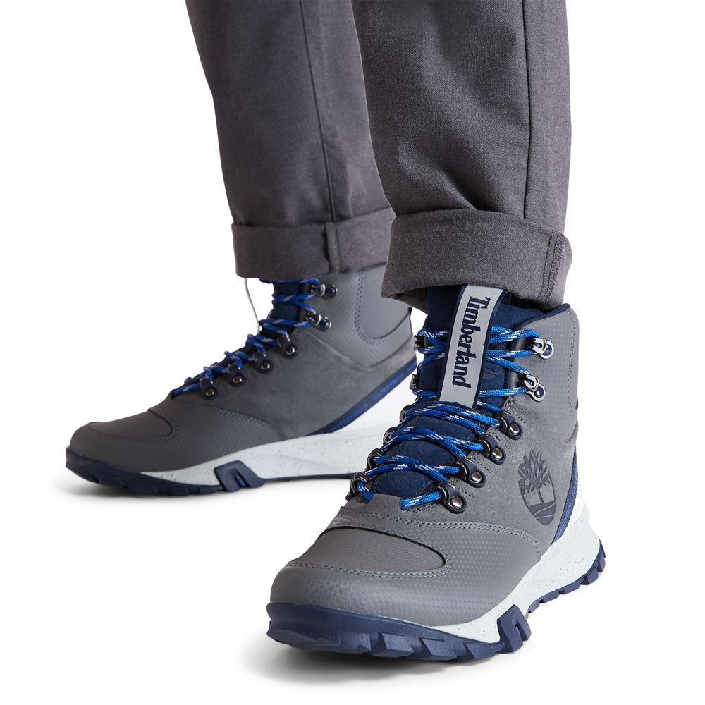 Bocanci De Drumeție Timberland Barbati Gri/Albastri - Garrison Trail Waterproof Inalti - Romania - K